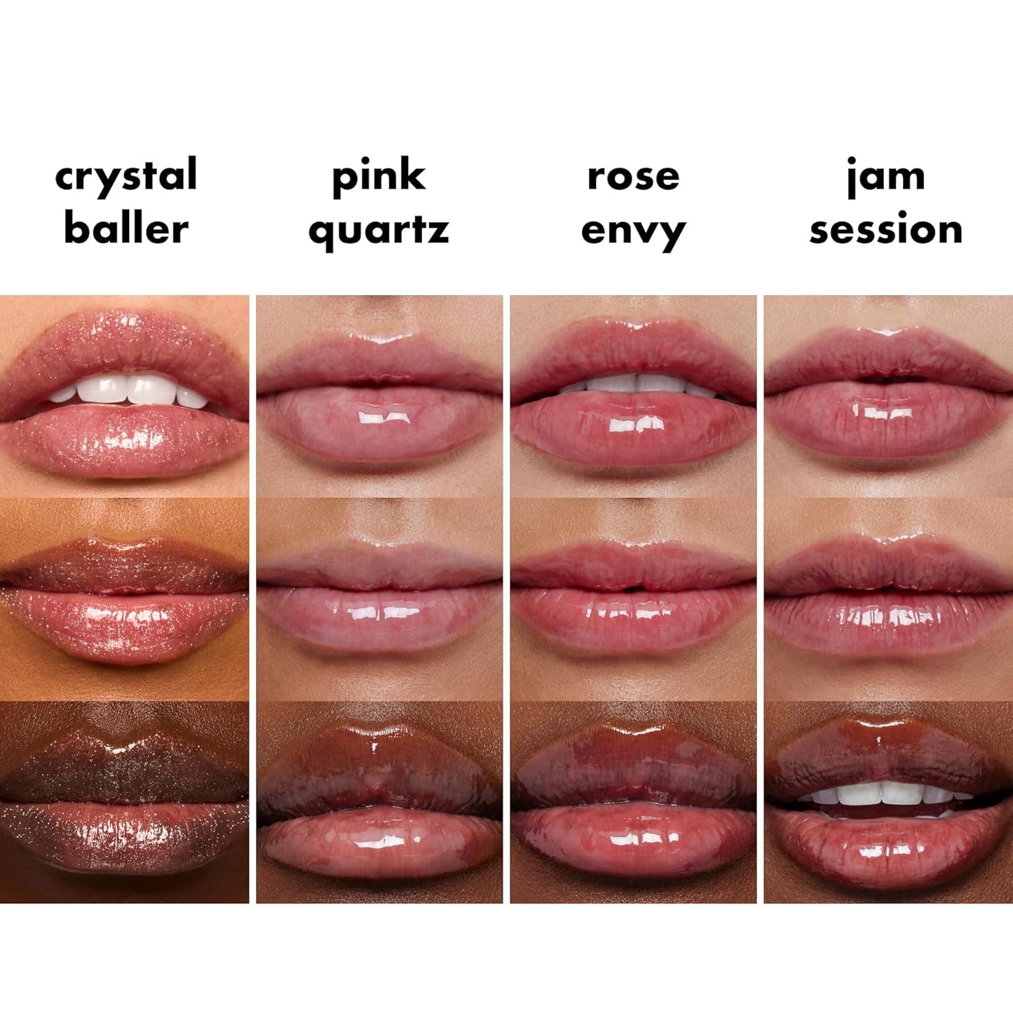 ELF Glow Reviver Quad Goals Lip Oil Kit, Lip Gloss for a High-Gloss Finish & Sheer Wash of Color, Non-Sticky, Vegan & Cruelty-Free, 4 Glosses