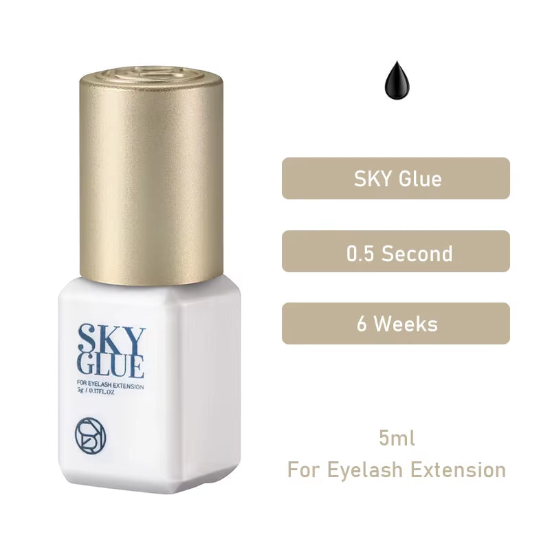 1 Bottle Sky Glue Fake Eyelash Extensions Adhesive 5Ml Red Cap Black Fast Dry Sealed Bag Beauty Makeup Tools Professional Korea