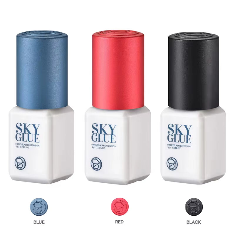 1 Bottle Sky Glue Fake Eyelash Extensions Adhesive 5Ml Red Cap Black Fast Dry Sealed Bag Beauty Makeup Tools Professional Korea