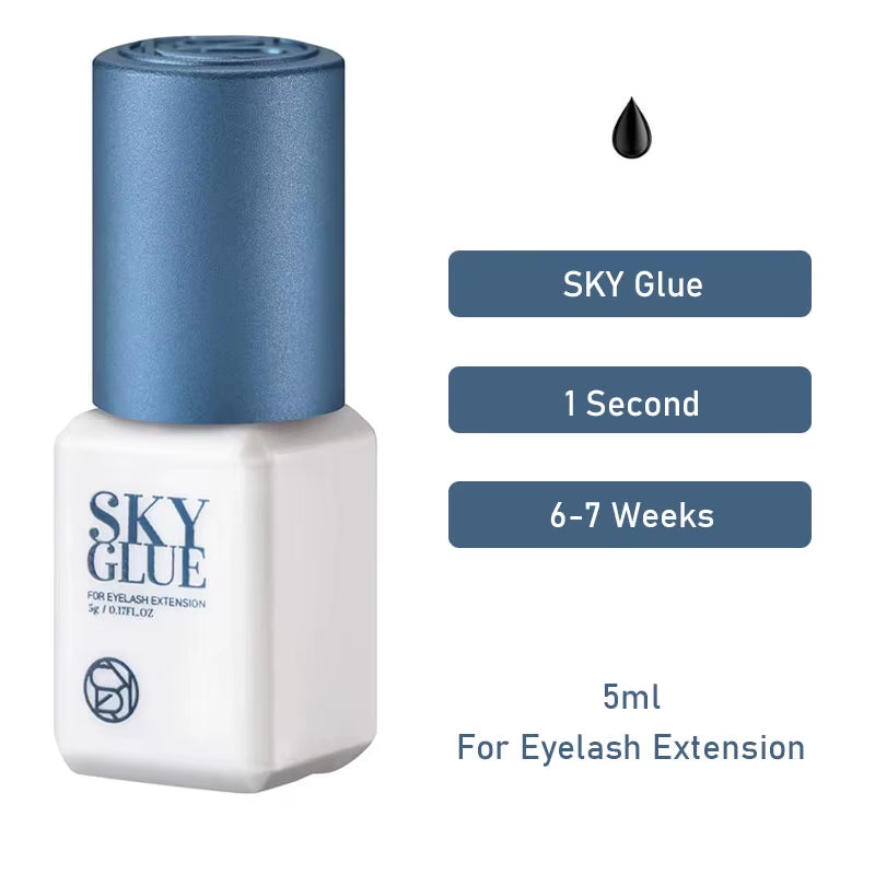1 Bottle Sky Glue Fake Eyelash Extensions Adhesive 5Ml Red Cap Black Fast Dry Sealed Bag Beauty Makeup Tools Professional Korea
