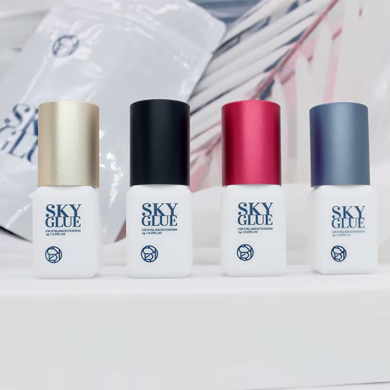 1 Bottle Sky Glue Fake Eyelash Extensions Adhesive 5Ml Red Cap Black Fast Dry Sealed Bag Beauty Makeup Tools Professional Korea